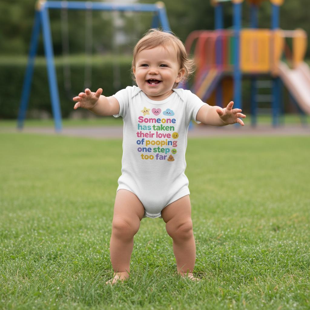 Baby Strampler aus 100 % Bio-Baumwolle – Someone has taken their love of pooping one step too far