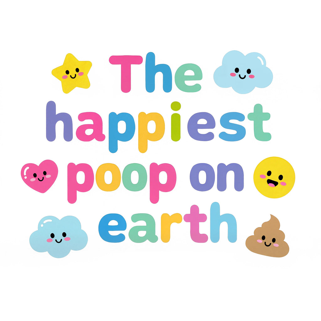 Baby onesie made from 100% organic cotton - The happiest poop on earth
