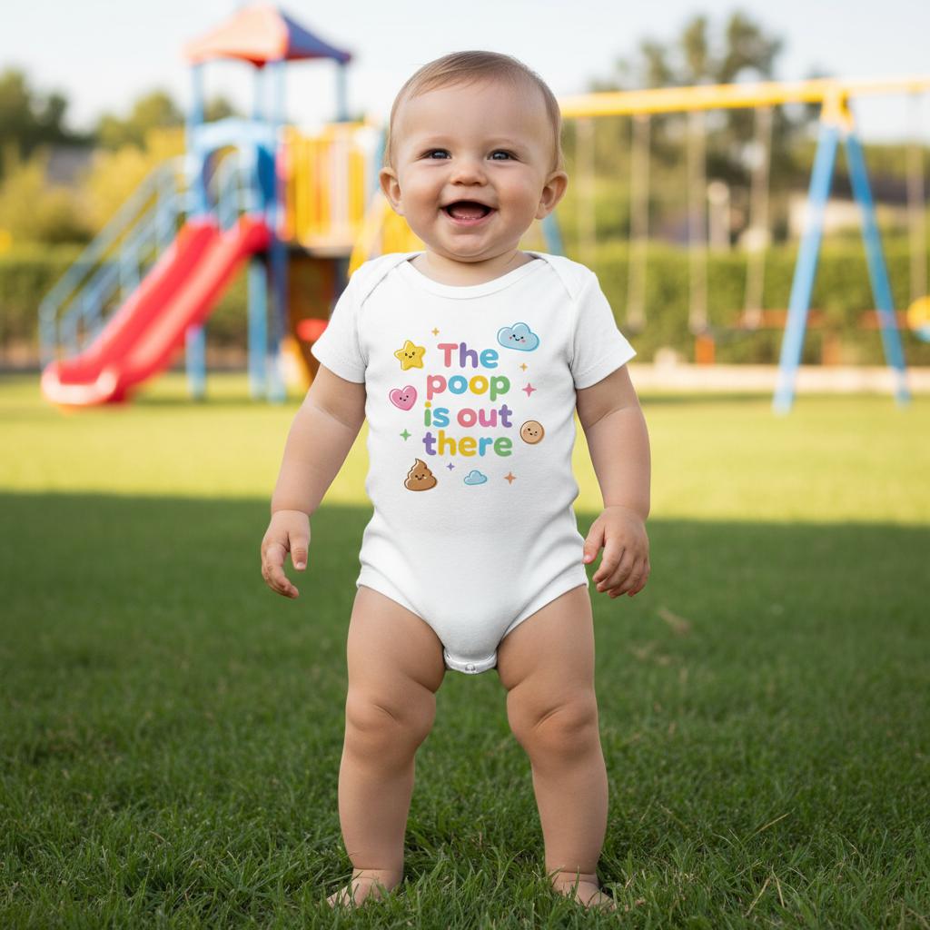 Baby Strampler aus 100 % Bio-Baumwolle – The poop is out there