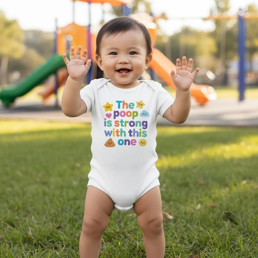 Baby Strampler aus 100 % Bio-Baumwolle – The poop is strong with this one