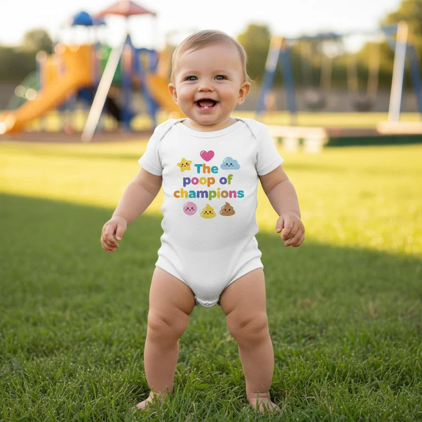 Baby Strampler aus 100 % Bio-Baumwolle – The poop of champions