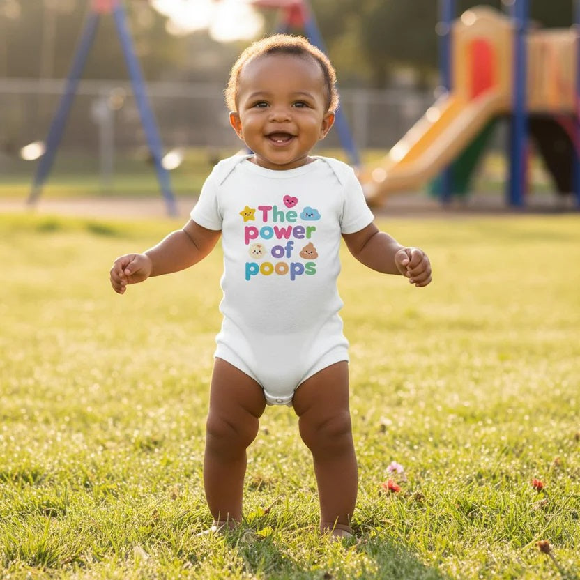 Baby Strampler aus 100 % Bio-Baumwolle – The power of poops