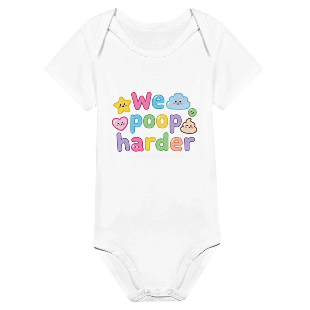 Baby Strampler aus 100 % Bio-Baumwolle – We poop harder