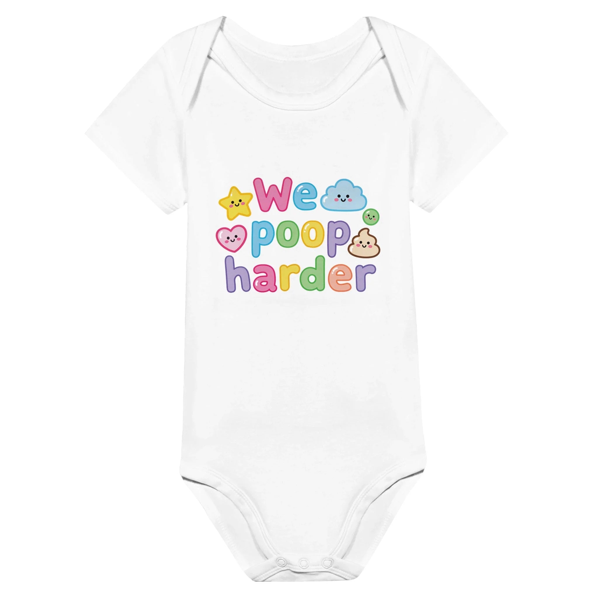 Baby Strampler aus 100 % Bio-Baumwolle – We poop harder