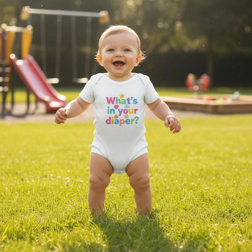 Baby onesie made from 100% organic cotton - What's in your diaper?