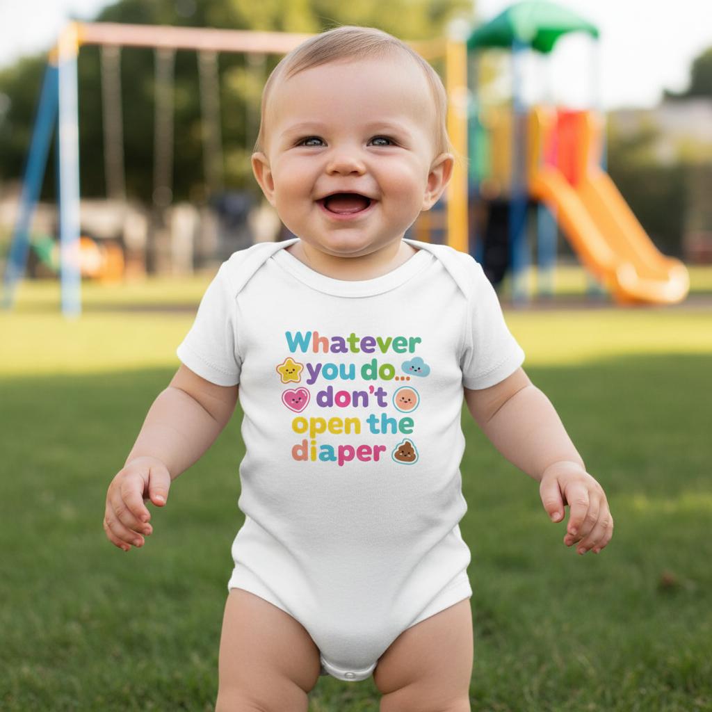 Baby Strampler aus 100 % Bio-Baumwolle – Whatever you do... don't open the diaper