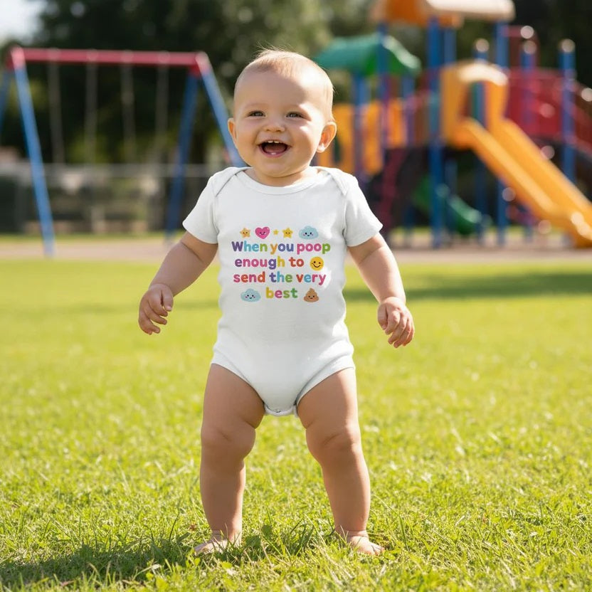 Baby Strampler aus 100 % Bio-Baumwolle – When you poop enough to send the very best