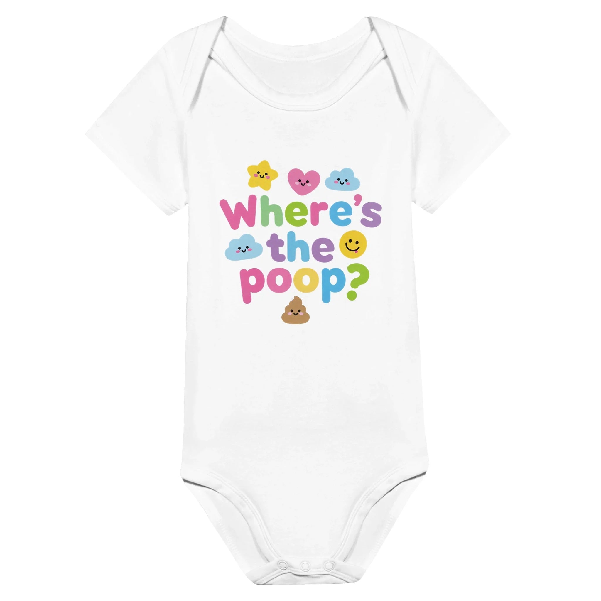 Baby Strampler aus 100 % Bio-Baumwolle – Where's the poop?