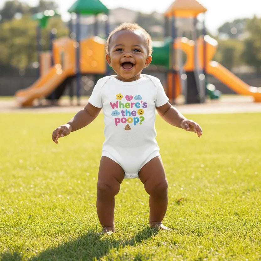 Baby Strampler aus 100 % Bio-Baumwolle – Where's the poop?