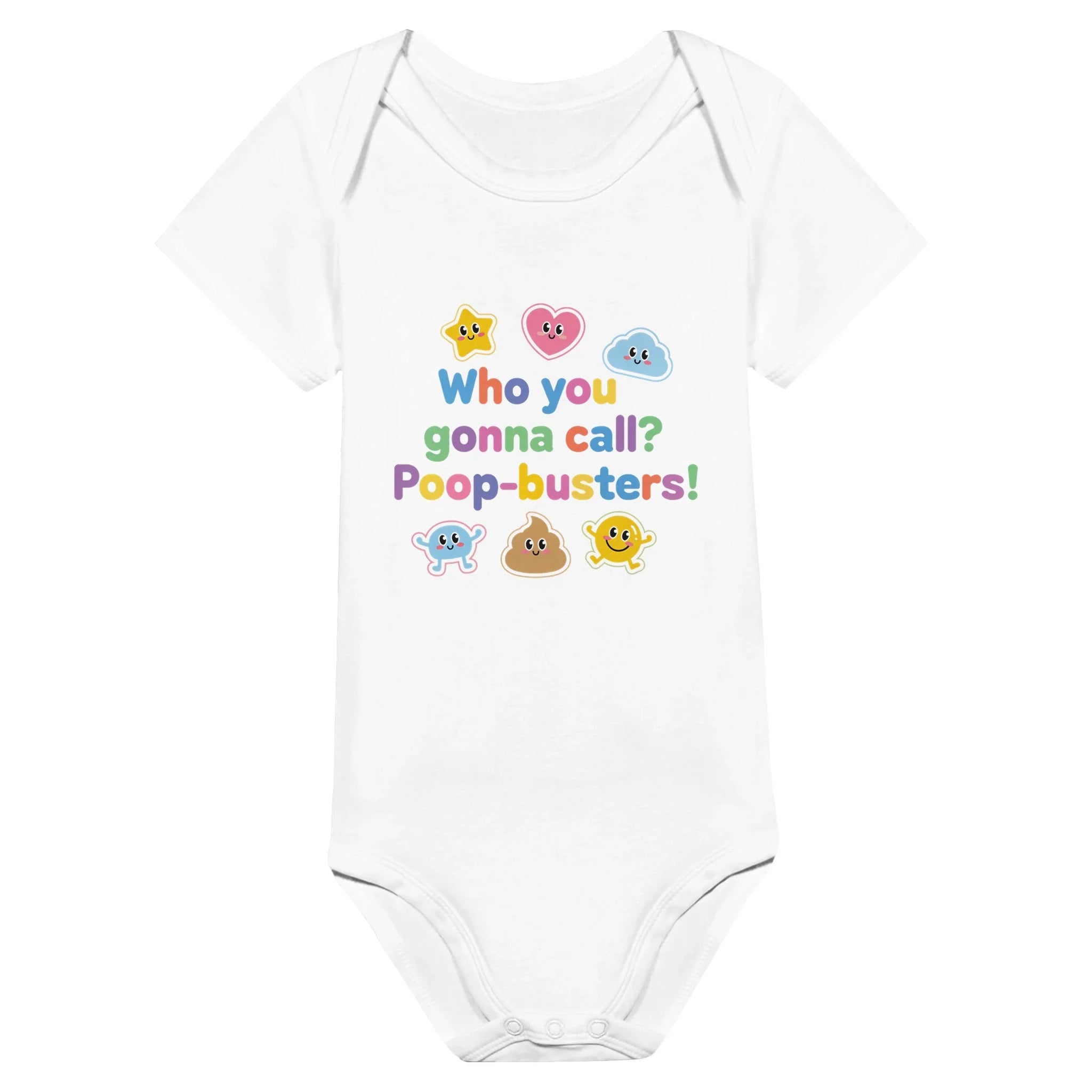 Baby Strampler aus 100 % Bio-Baumwolle – Who you gonna call? Poop-busters!