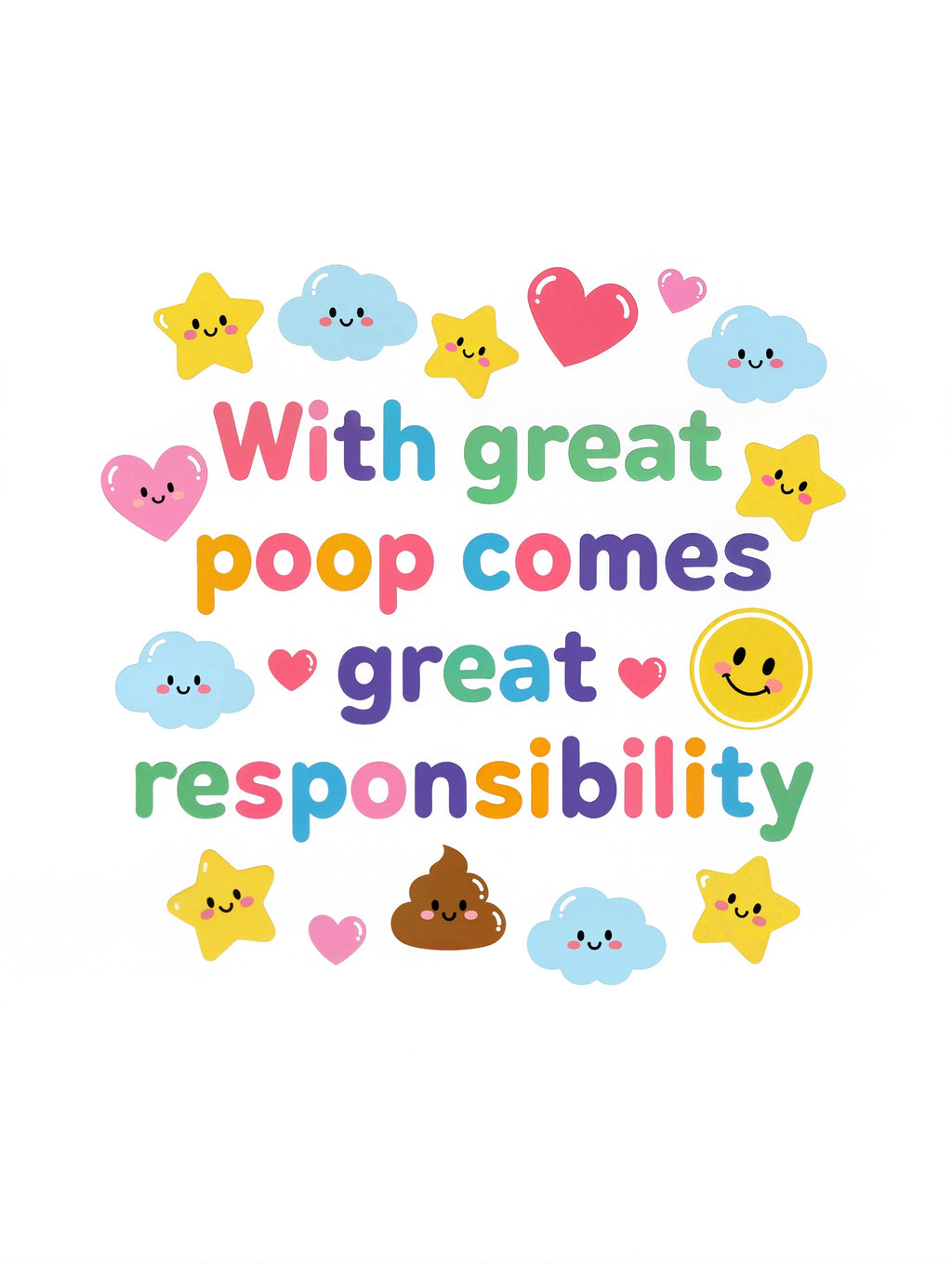 With great poop comes great responsibility - Baby-Kurzarmbody aus Bio-Baumwolle