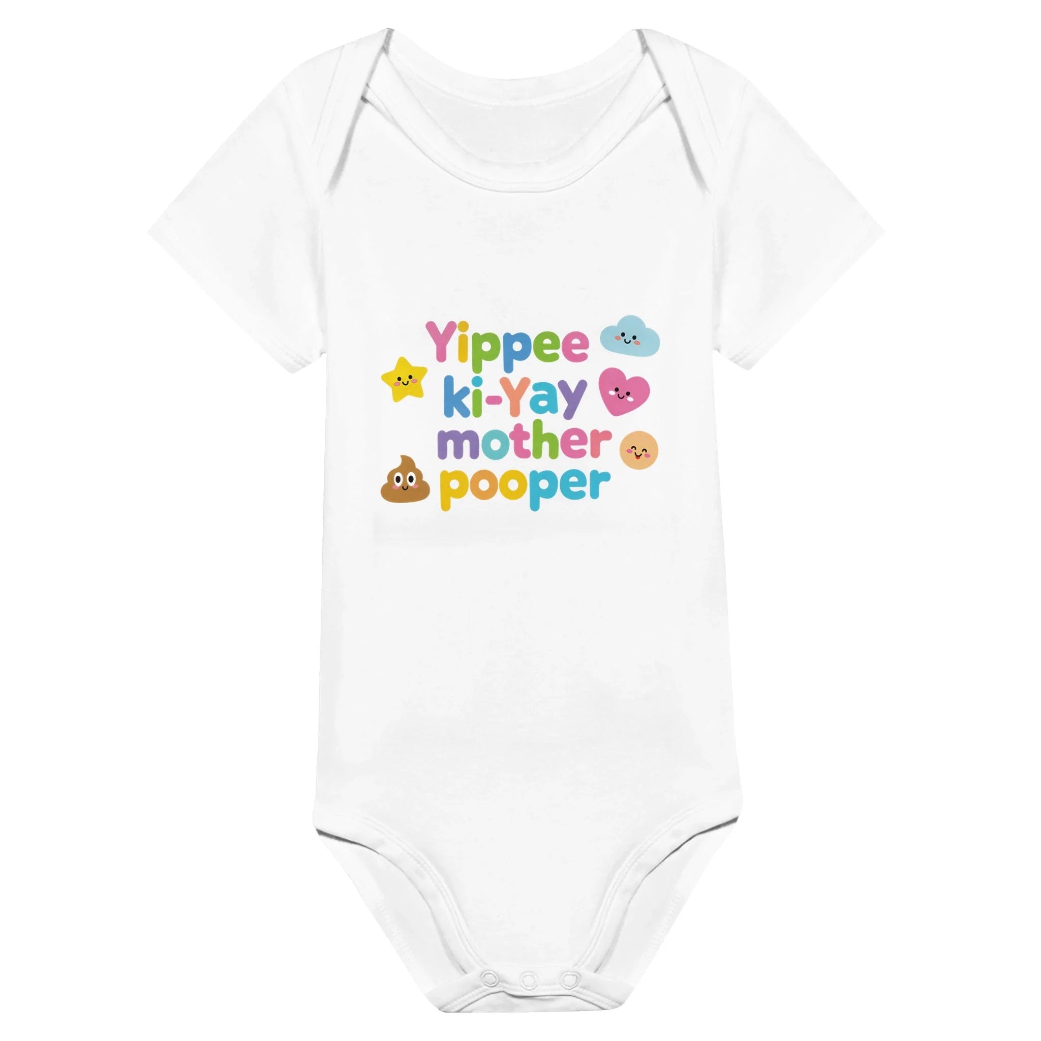 Yippee ki-Yay mother pooper - Baby-Kurzarmbody aus Bio-Baumwolle