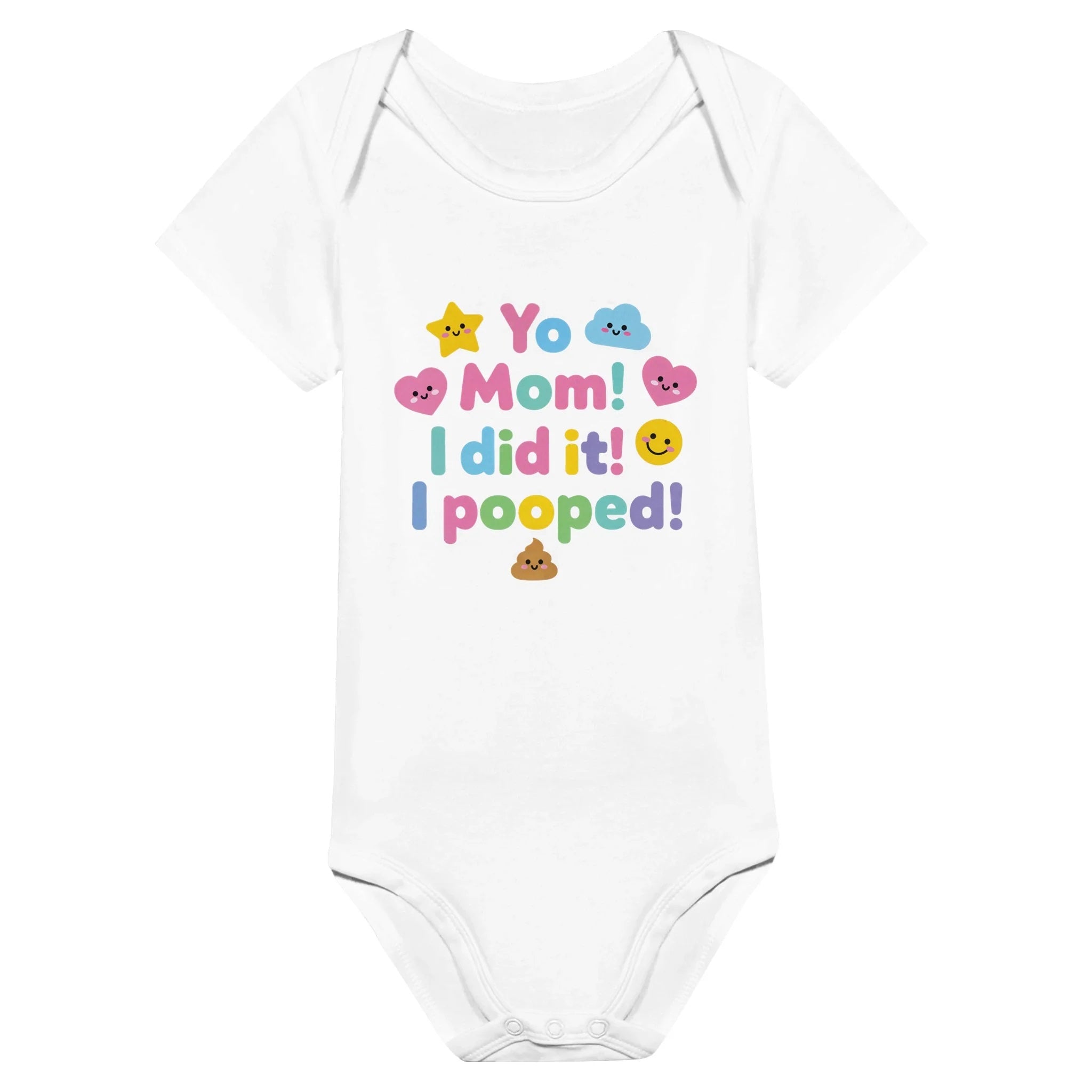 Baby Strampler aus 100 % Bio-Baumwolle – Yo Mom! I did it! I pooped!