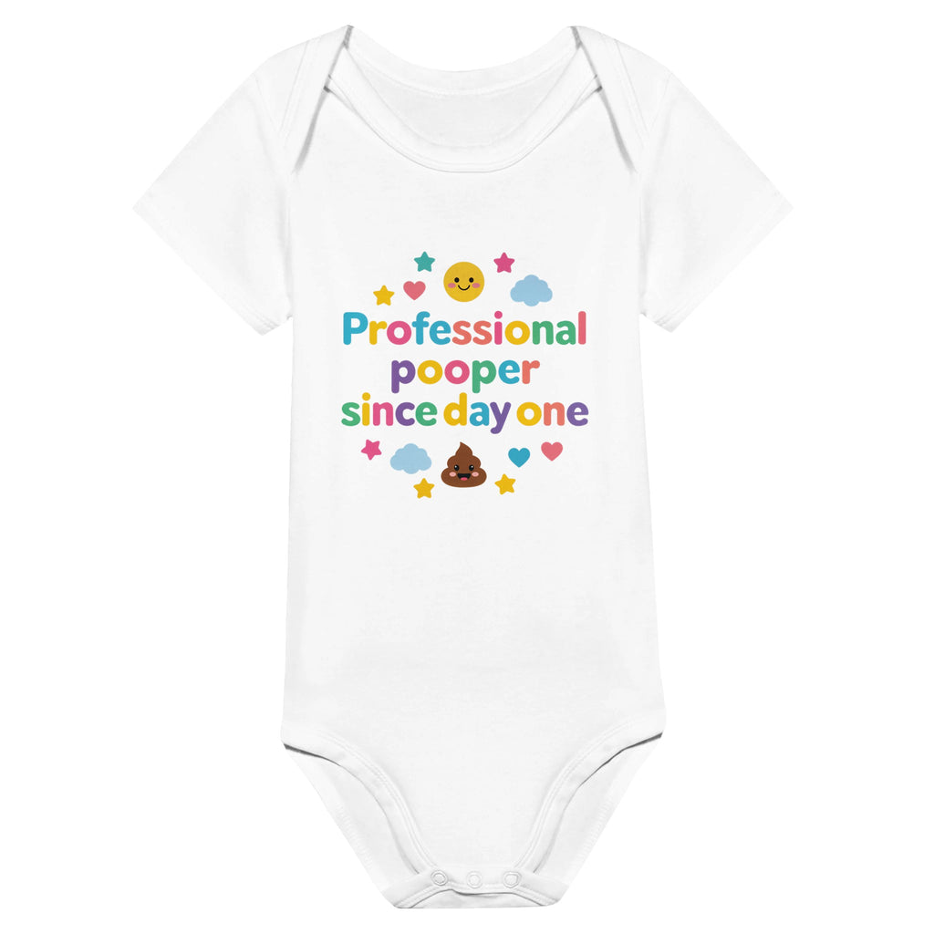 Organic cotton baby onesie – Professional pooper since day one
