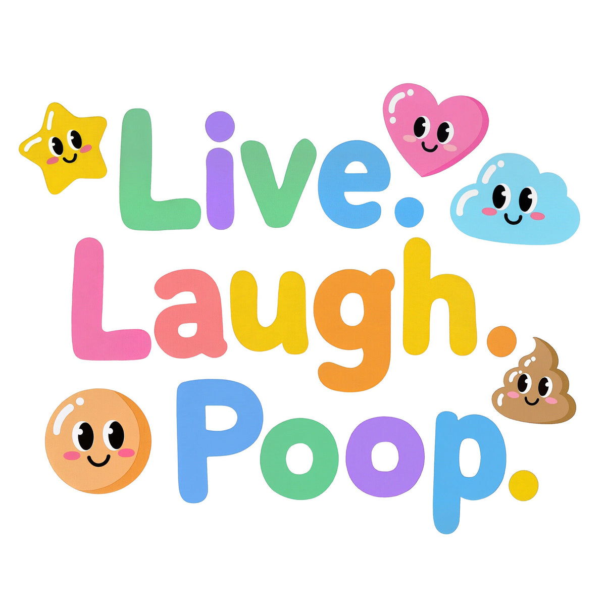 Organic cotton baby onesie – Live. Laugh. Poop.