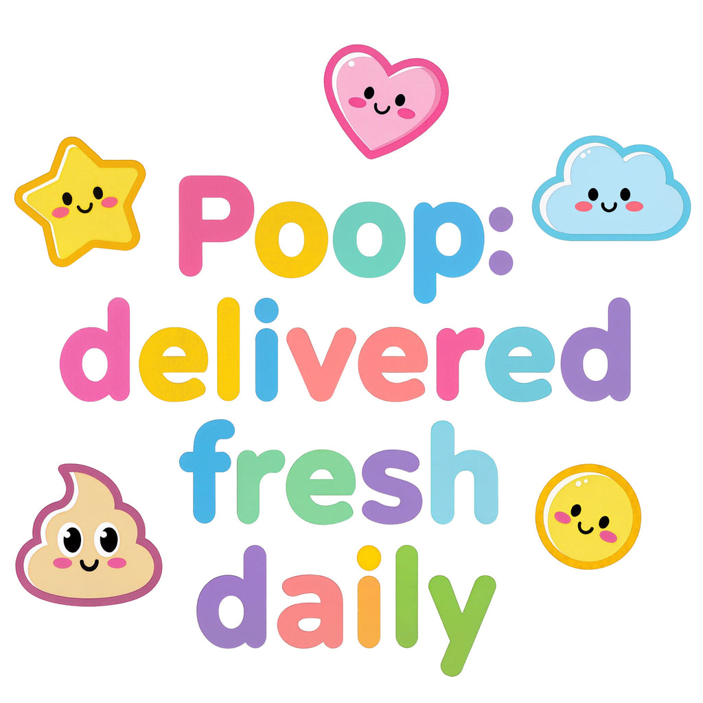 Organic cotton baby onesie – Poop: delivered fresh daily