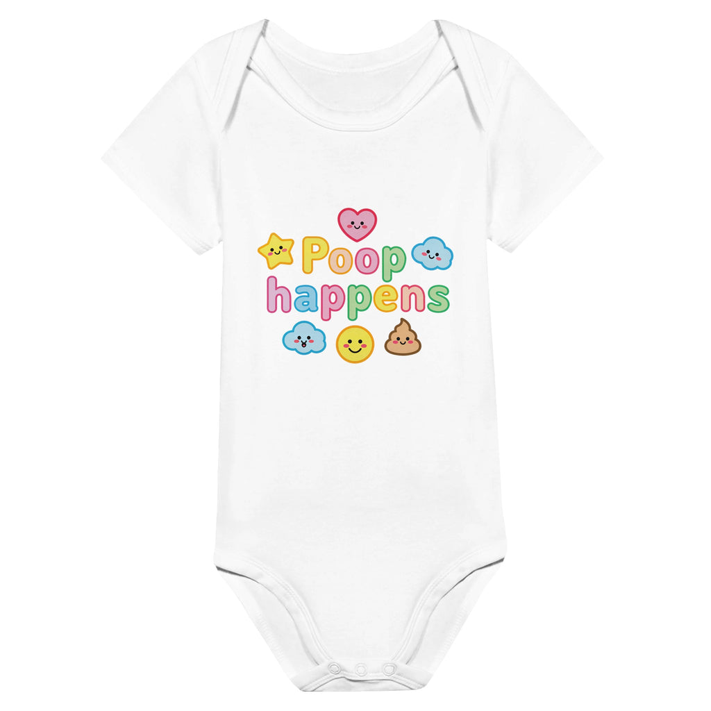 Organic cotton baby onesie – Poop happens