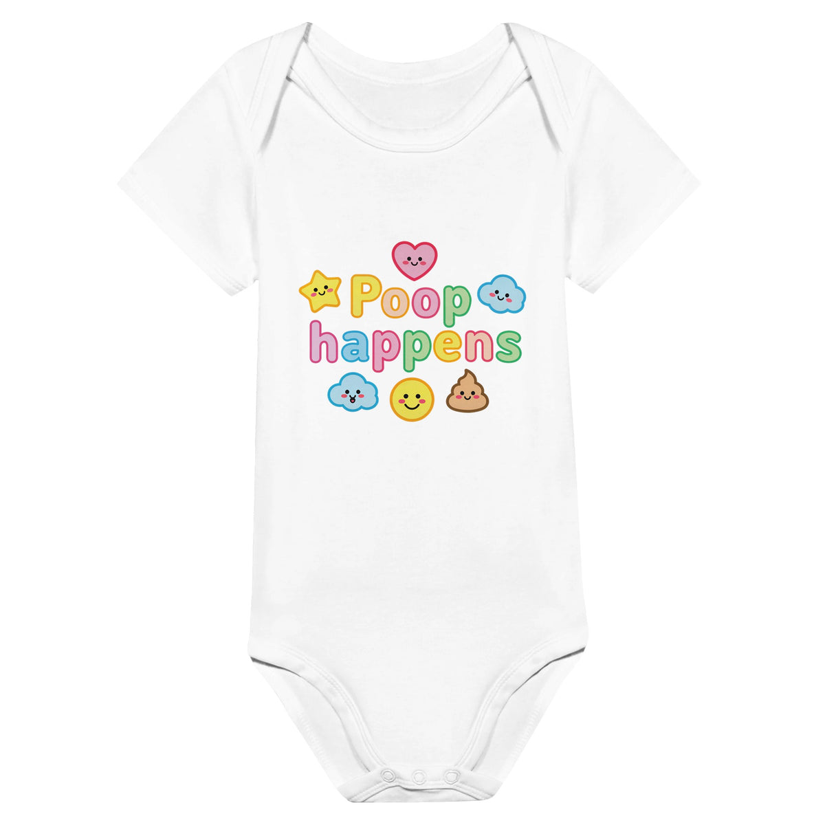 Organic cotton baby onesie – Poop happens
