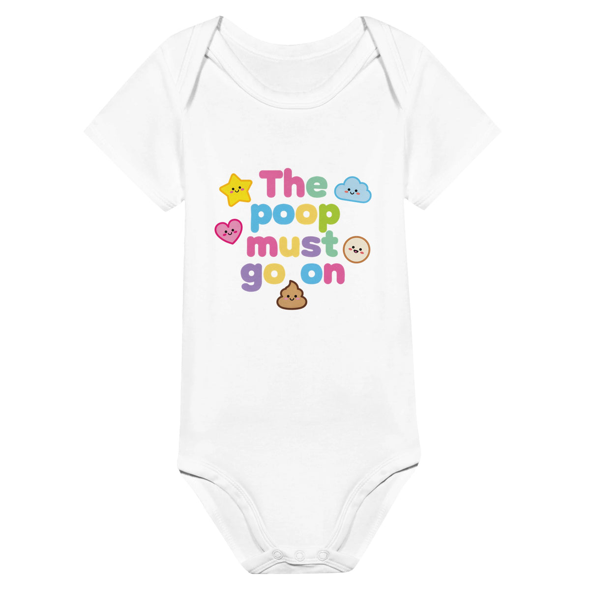 Organic cotton baby onesie – The poop must go on