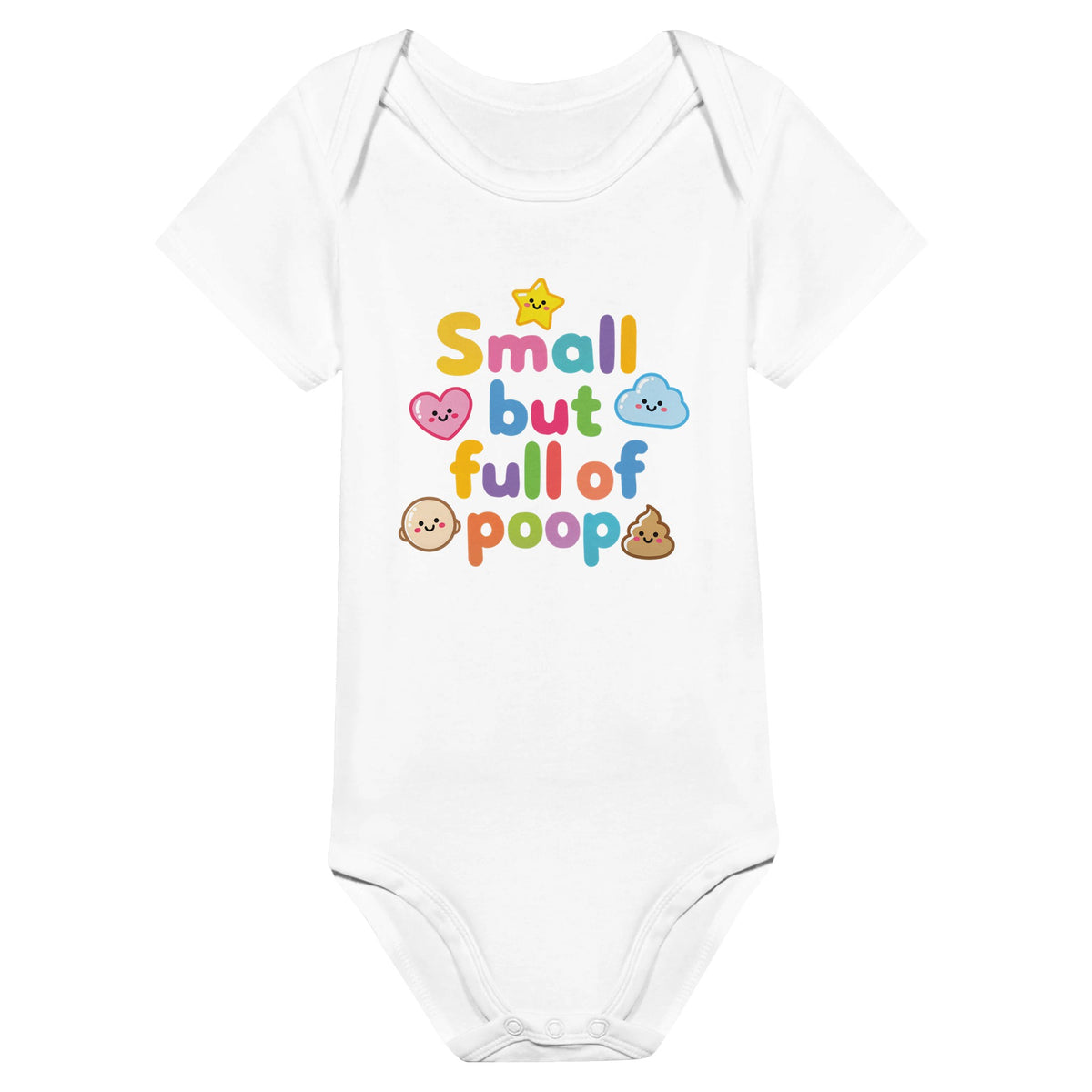 Organic cotton baby onesie – Small but full of poop