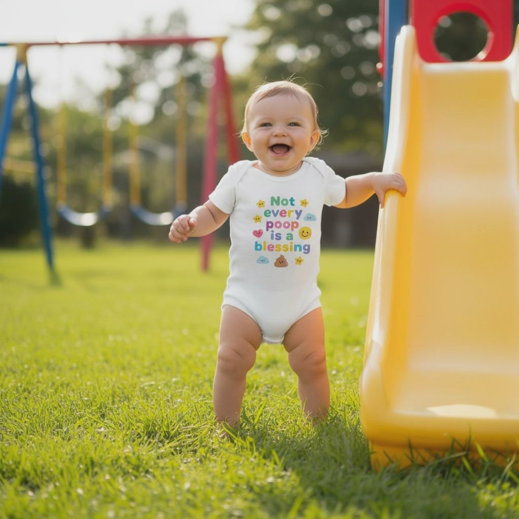 Baby Strampler aus 100 % Bio-Baumwolle – Not every poop is a blessing