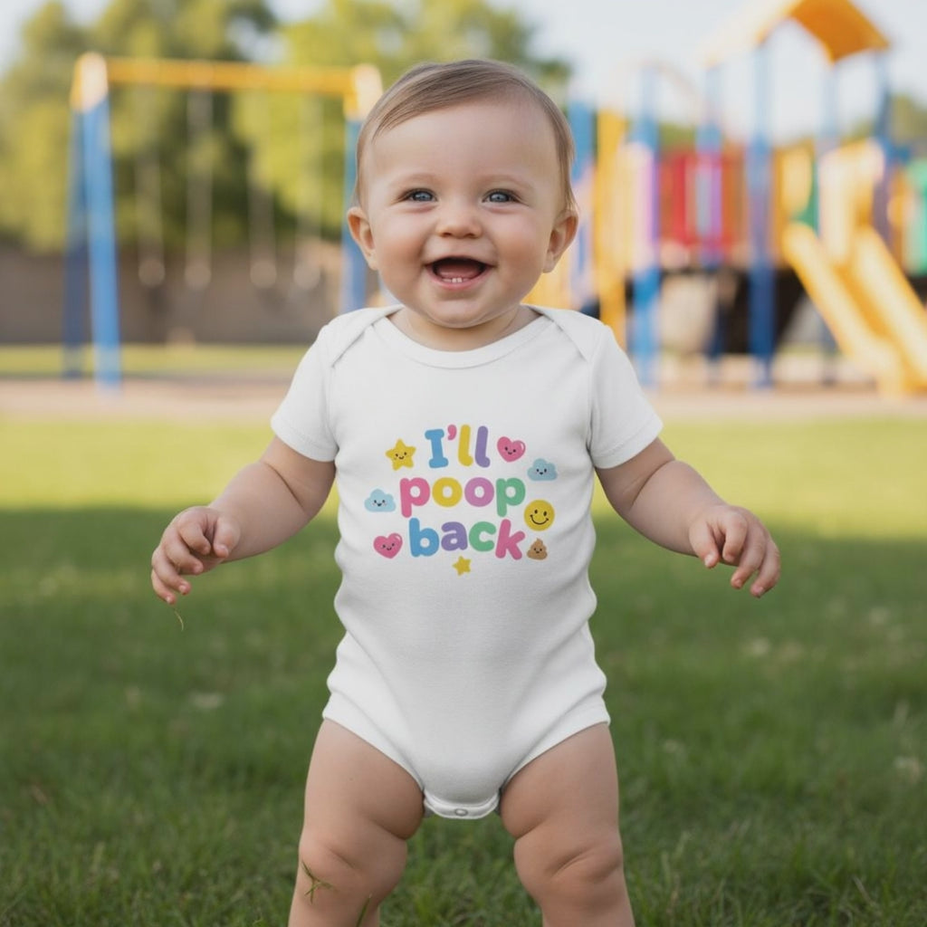 Baby Strampler aus 100 % Bio-Baumwolle – I'll poop back