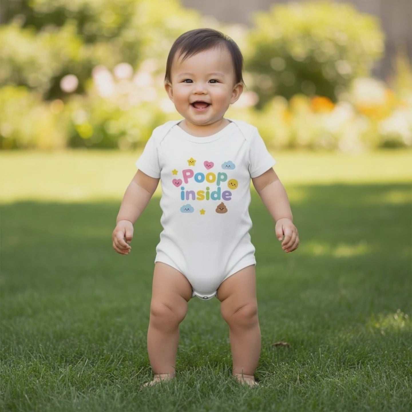 Poop inside - Baby-Kurzarmbody aus Bio-Baumwolle