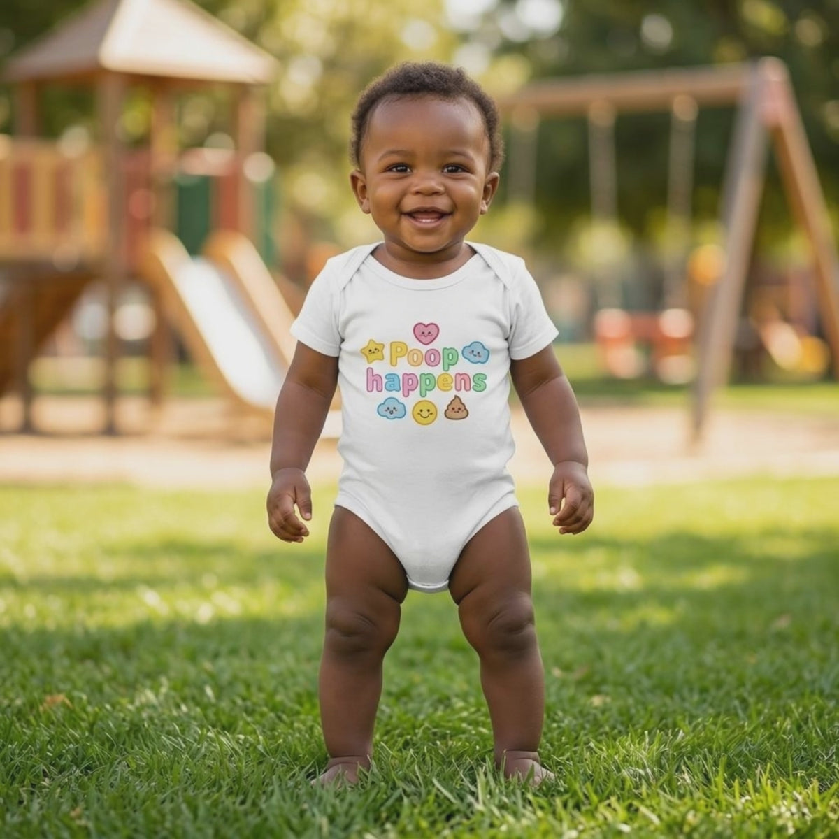 Baby Strampler aus 100 % Bio-Baumwolle – Poop happens