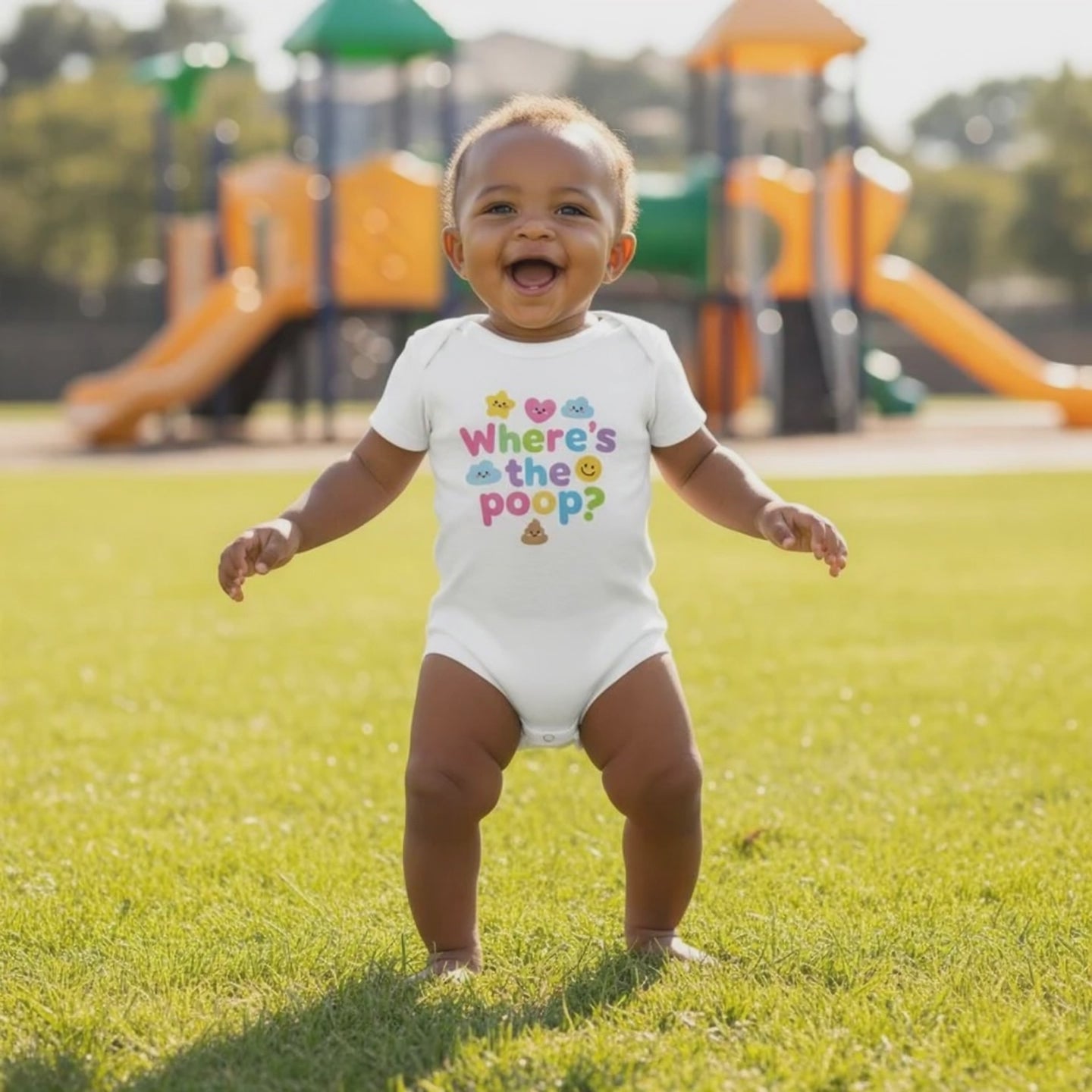 Baby Strampler aus 100 % Bio-Baumwolle – Where's the poop?