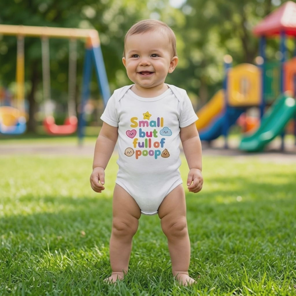 Baby Strampler aus 100 % Bio-Baumwolle – Small but full of poop