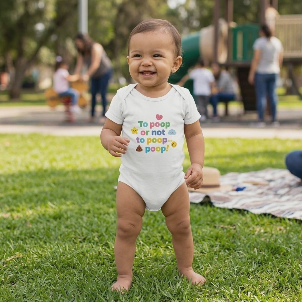 Baby Strampler aus 100 % Bio-Baumwolle – To poop or not to poop... poop!