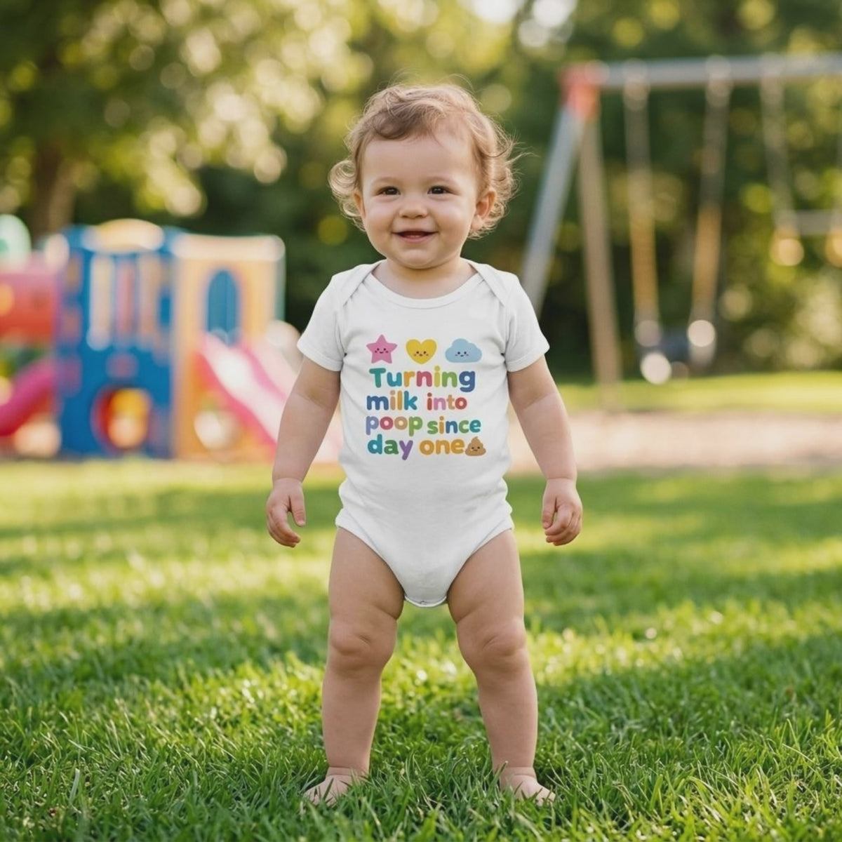 Baby Strampler aus 100 % Bio-Baumwolle – Turning milk into poop since day one