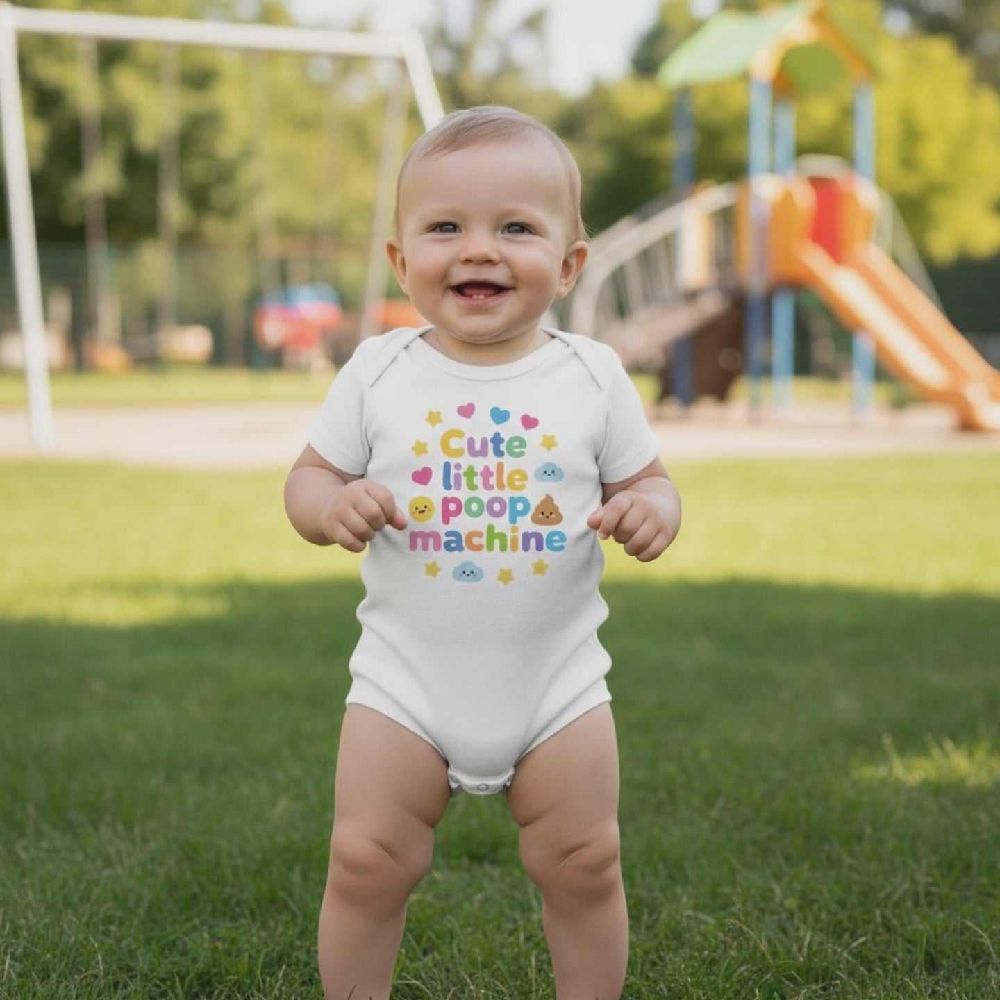 Baby Strampler aus 100 % Bio-Baumwolle – Cute little poop machine