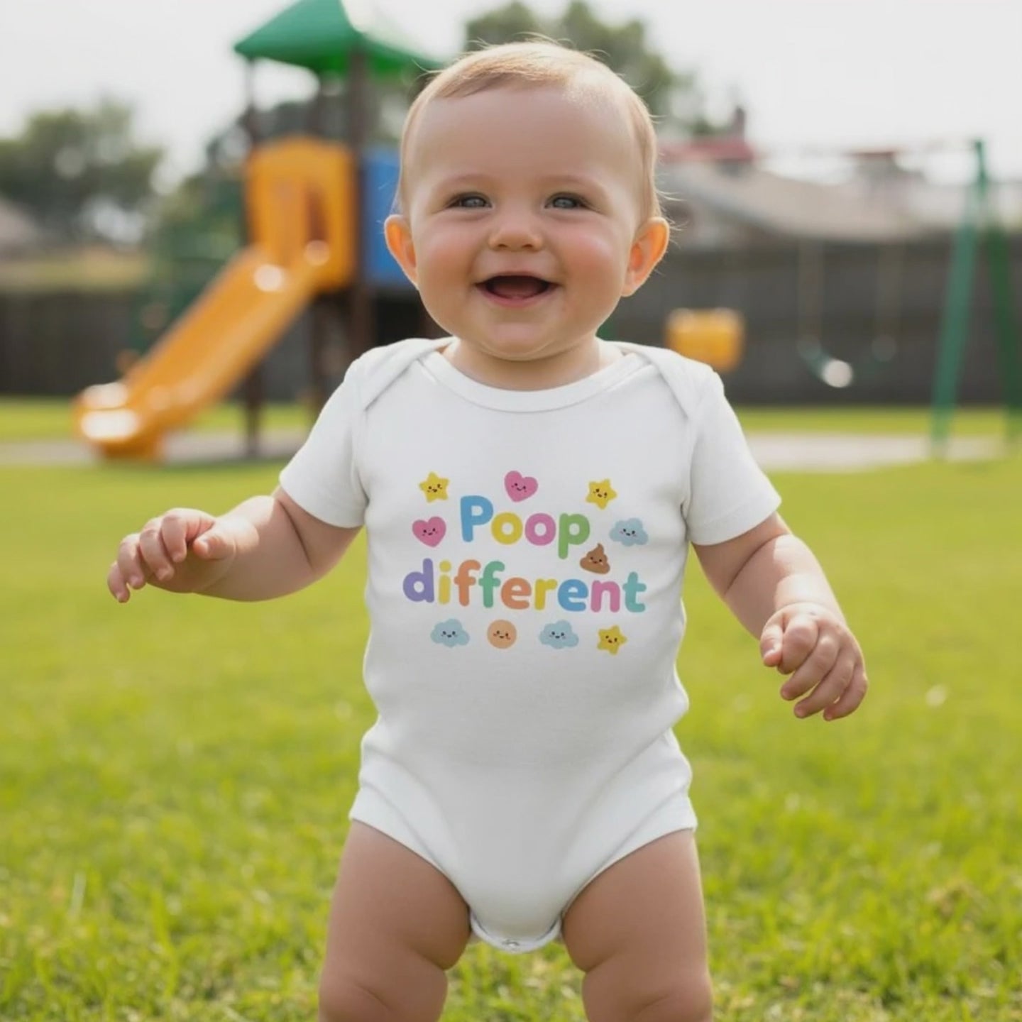 Poop different - Baby-Kurzarmbody aus Bio-Baumwolle