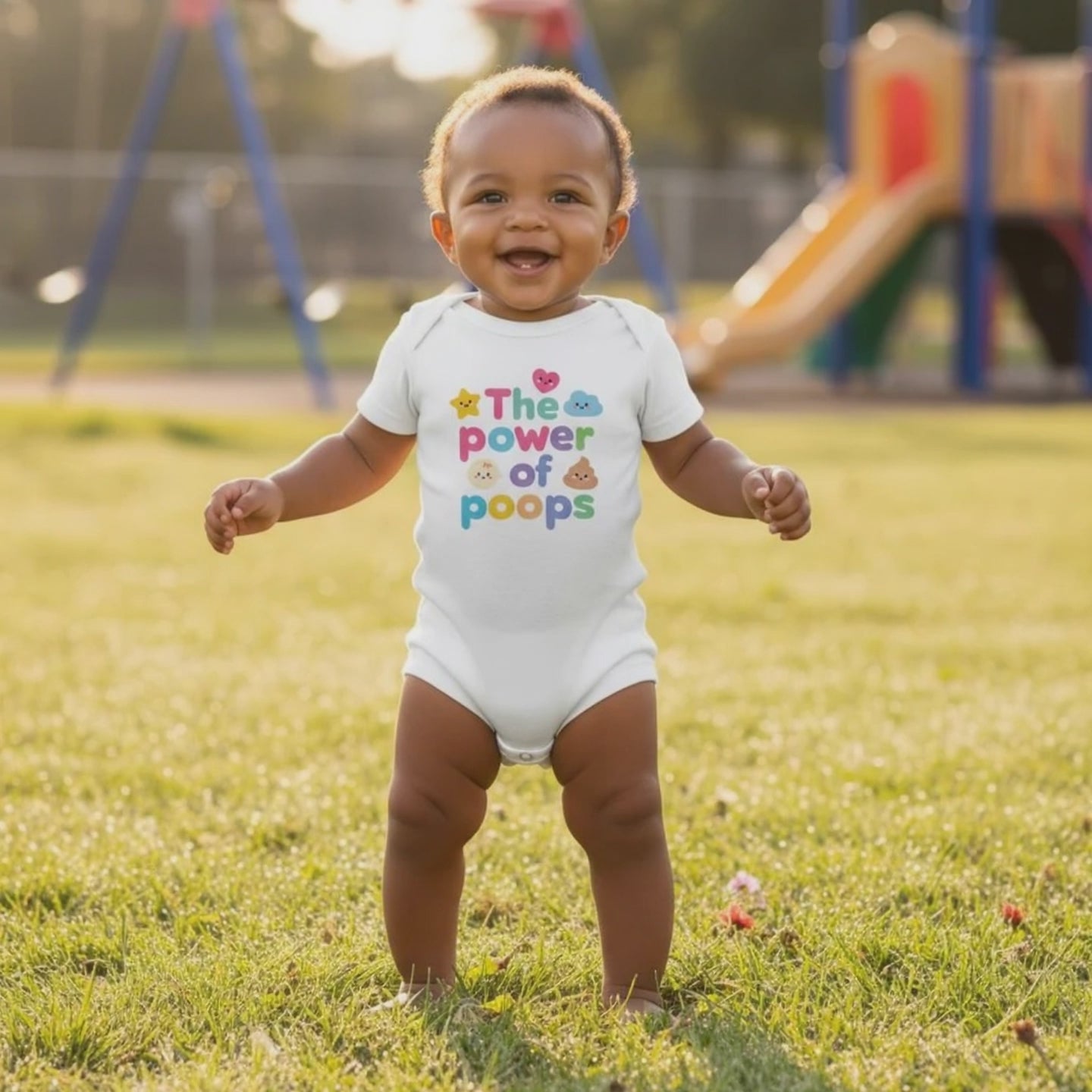 Baby Strampler aus 100 % Bio-Baumwolle – The power of poops