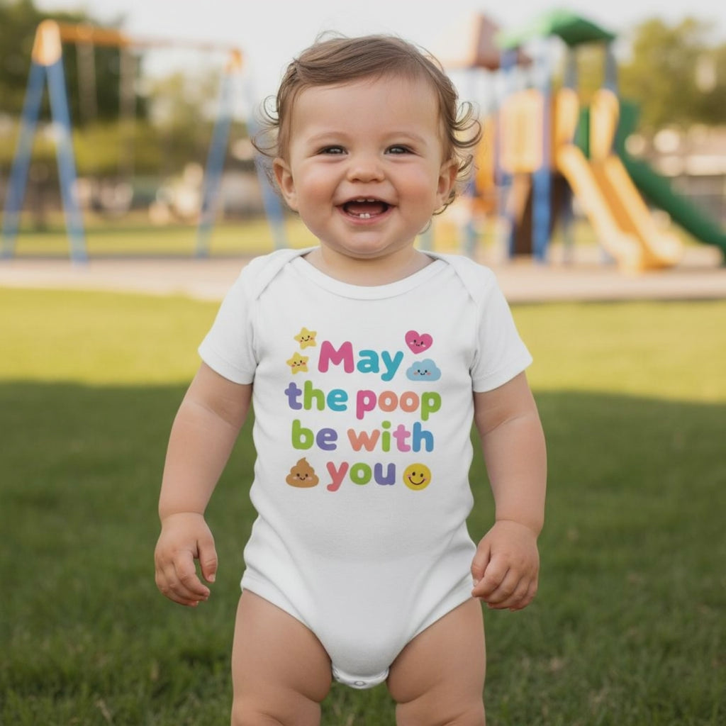 Baby Strampler aus 100 % Bio-Baumwolle – May the poop be with you