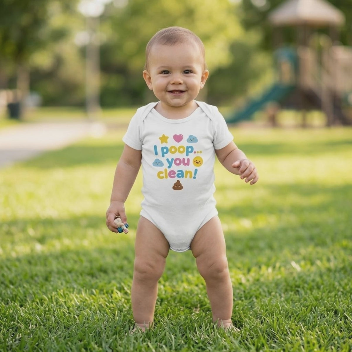Baby Strampler aus 100 % Bio-Baumwolle – I poop... you clean!