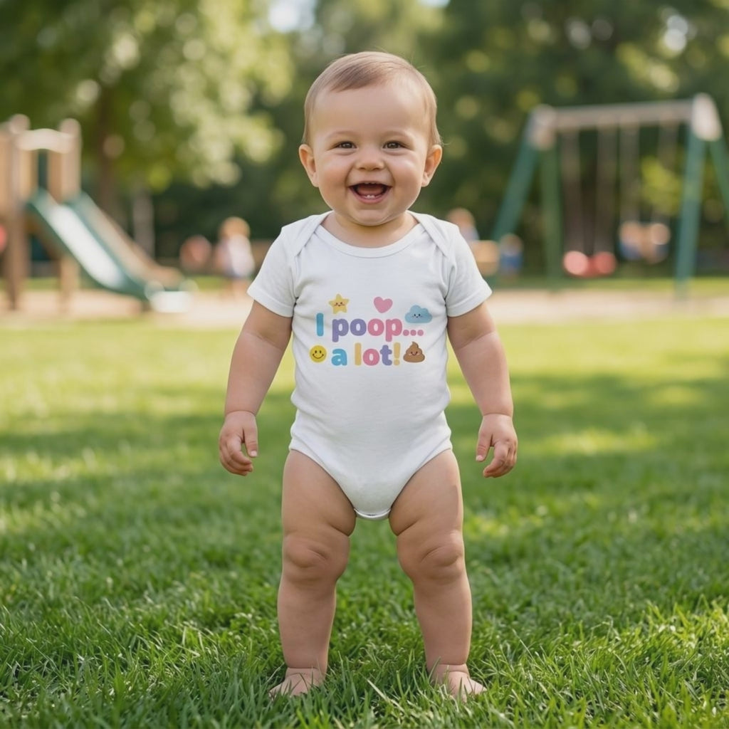 Baby Strampler aus 100 % Bio-Baumwolle – I poop... a lot!