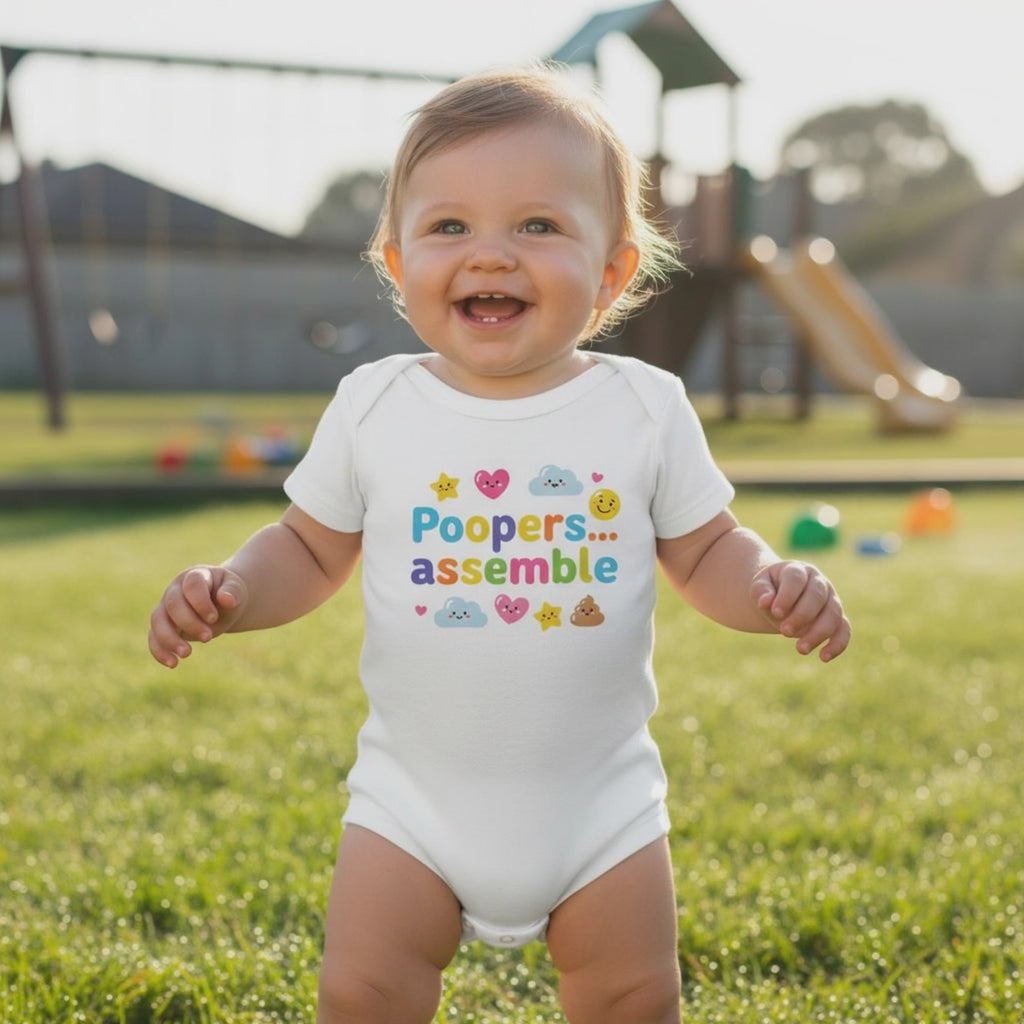 Baby Strampler aus 100 % Bio-Baumwolle – Poopers... assemble