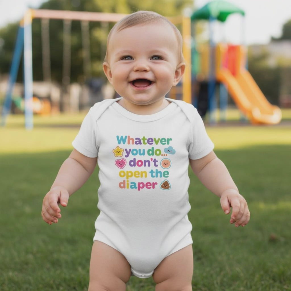Baby Strampler aus 100 % Bio-Baumwolle – Whatever you do... don't open the diaper