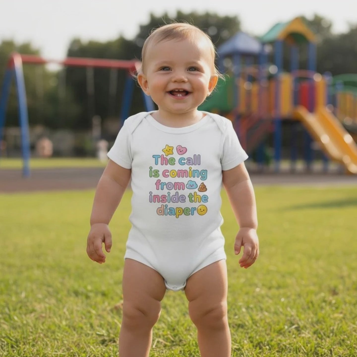Baby Strampler aus 100 % Bio-Baumwolle – The call is coming from inside the diaper