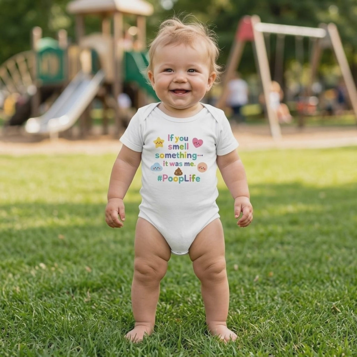 Baby Strampler aus 100 % Bio-Baumwolle – If you smell something... it was me. #PoopLife