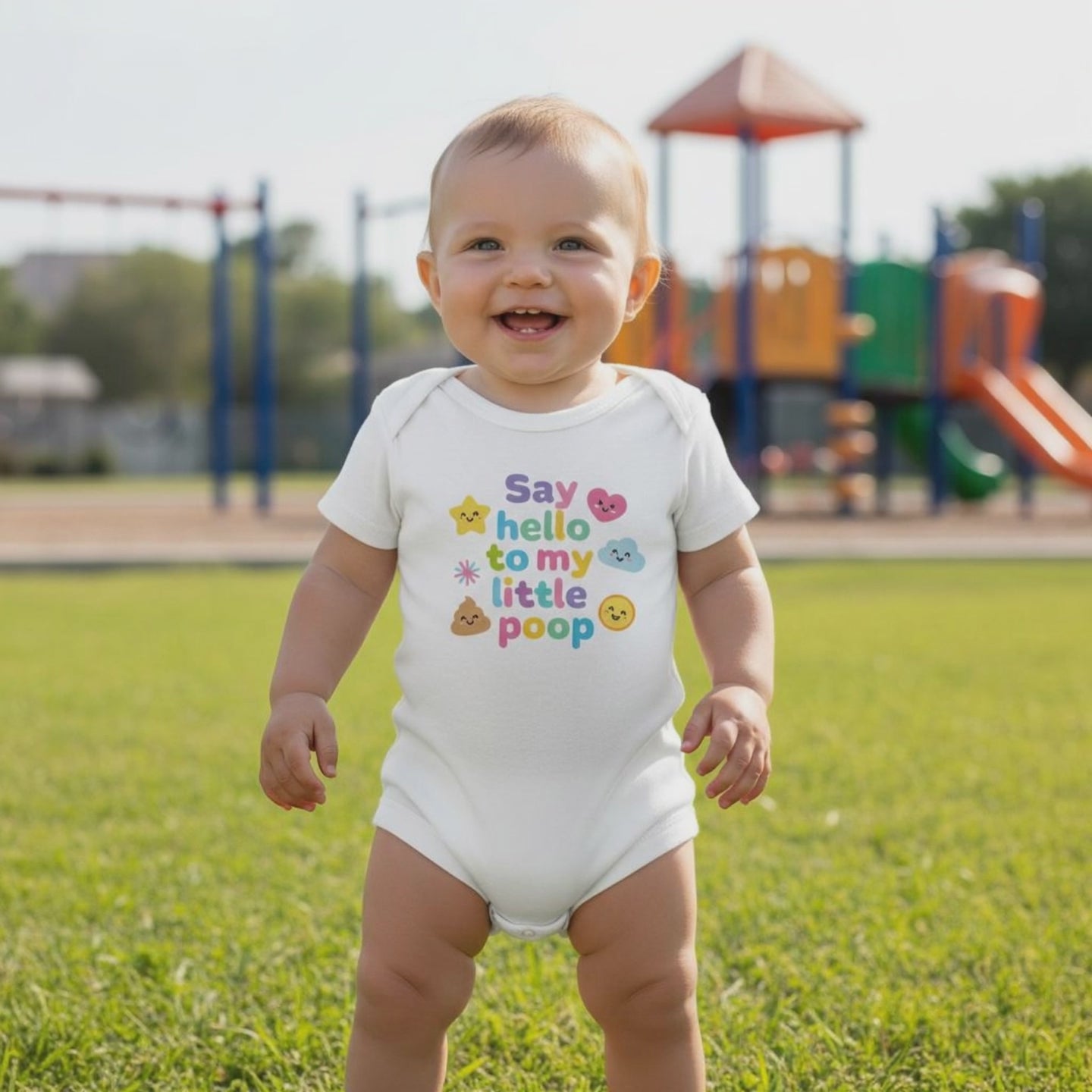 Baby Strampler aus 100 % Bio-Baumwolle – Say hello to my little poop