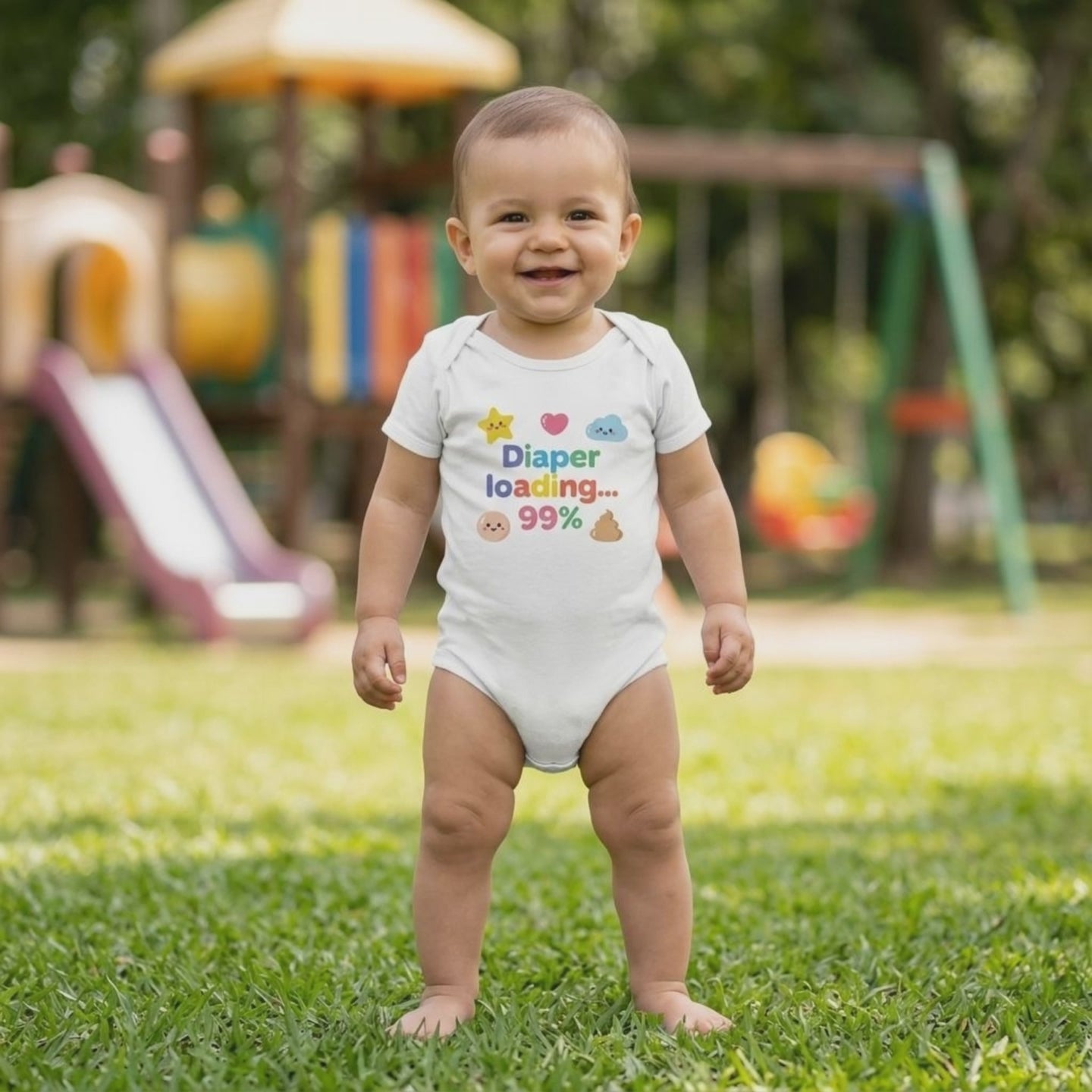 Baby Strampler aus 100 % Bio-Baumwolle – Diaper loading... 99%
