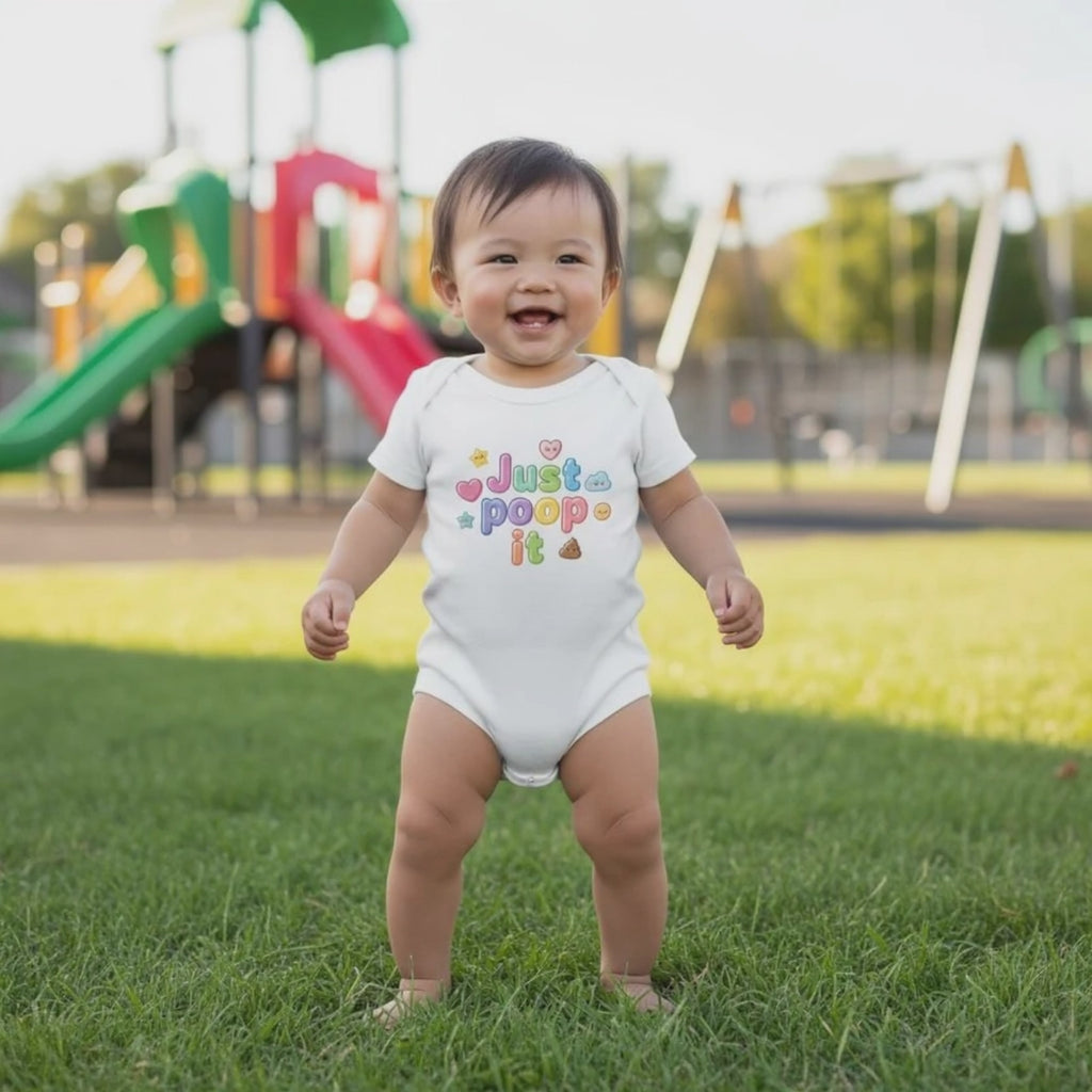 Just poop it - Baby short-sleeve bodysuit made from organic cotton