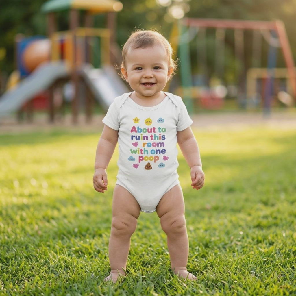 Baby Strampler aus 100 % Bio-Baumwolle – About to ruin this room with one poop