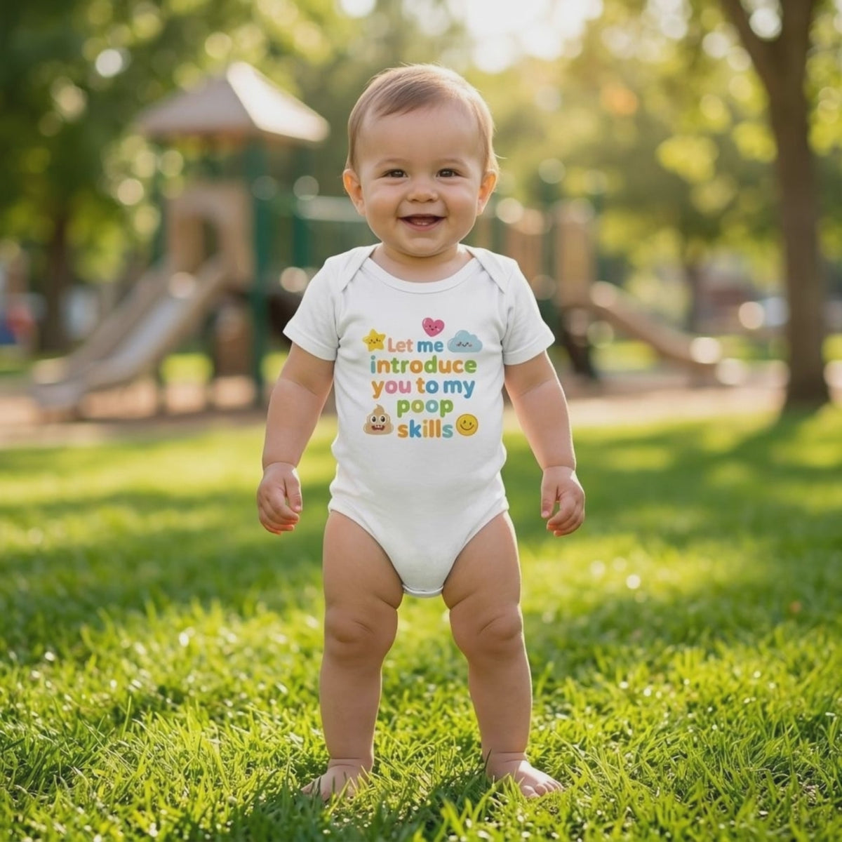 Baby Strampler aus 100 % Bio-Baumwolle – Let me introduce you to my poop skills